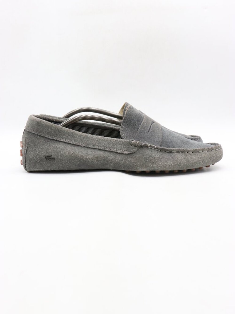 Lacoste Concours Men's Size 13 Grey Suede Penny Loafers Slip On Shoes